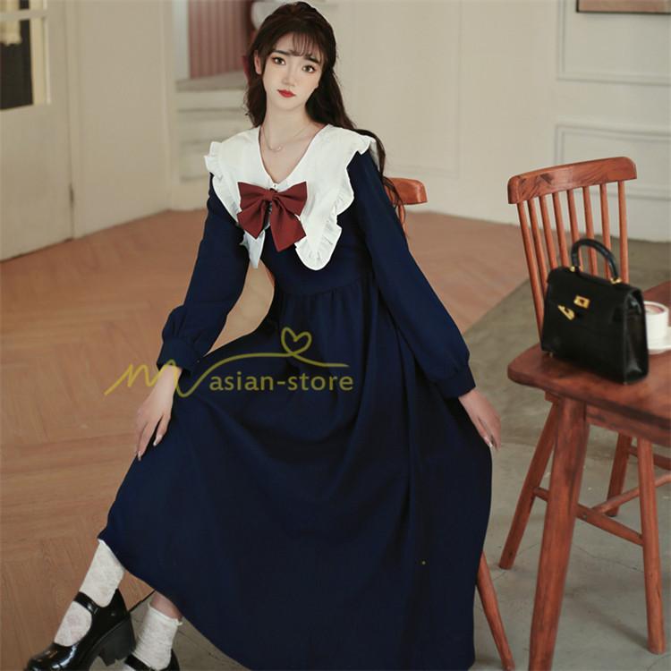 マキシ | 秋ワンピース 長袖 通学通勤 大人 可愛い ロングワンピース 着痩せ ちょう Aラインワンピース 無地 20代30代 40代 レディース お呼ばれ 秋物 エレガント