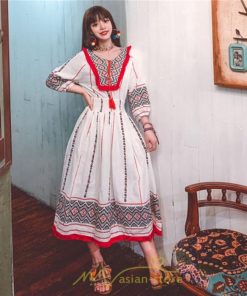 マキシ | ワンピース 夏 レディース リゾート きれいめ 夏ワンピ ファッション エスニック 幾何学柄 ウエストゴム レトロ サマーワンピース ロング 海外旅行 上品 夏服