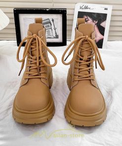 ショートブーツ | ブーツ レディース 軽量 歩きやすい おすすめ おしゃれ 編み上げ 太めヒール レザー風 走れる 痛くない 冬 秋 22.5cm-25cm 春 トレンド