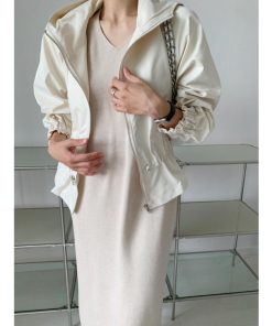 ニットワンピース | ワンピース 秋冬 ロングワンピース ミモレ丈 無地 ゆったり 体型カバー 柔らか 大人 長袖 20代30代 セーター Vネック アウター ニット 50代