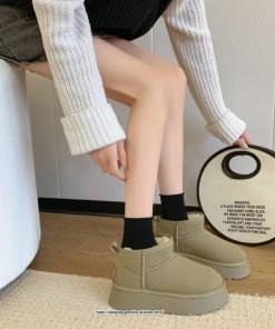 ブーツ | ムートン美脚 脚長 ショート無地 疲れない 靴 保温 レディース 暖かい もこもこ ふわふわ 履きやすい 秋冬 歩きやすい オシャレ 快適 柔らかい