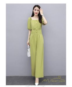 セットアップ | スーツ レディース 半袖 ブラウス パンツ 2点セット 上下 ロングパンツ ワイドパンツ ボトムス 大きいサイズ カジュアル レディース ゆったり