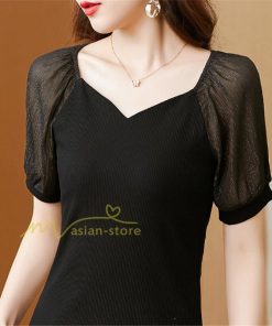 ｔシャツ・カットソー | シャツ レディース 春夏新作 40代 半袖 ニットトップス 無地Tシャツ Vネック 20代30代40代50代 エレガント カジュアル ファッション 着痩せ 人気 お出かけ 上品