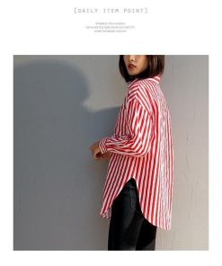 シャツ・ブラウス | 即日発送シャツブラウス レディーストップス ストライプシャツ ビジネスカジュアルウェアシャツ 可愛い 長袖 S M 2020春夏 オフィス通学通勤 XL L 上着