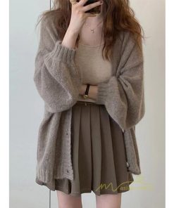 カーディガン | レディース 2wayニット秋冬 羽織り セーター アウター 軽 ライトアウター ニット 前ボタン Ｖカーデ フロントボタン ゆる 秋物