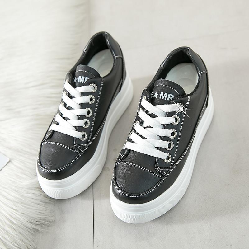 スニーカー | 厚底シューズ レディース 厚底 レースアップ ラウンドトゥ ウォーキングシューズ 靴 白 シューズ 厚底スニーカー ローカット スポーツ 黒