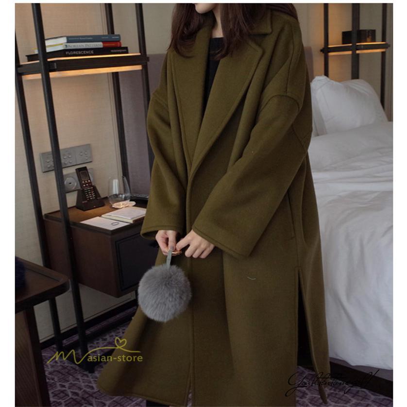 チェスターコート | 即日ロングコート レディース 秋冬 アウター アーミーグリーン 無地 長袖 シンプル 大人 コート 30代40代50代 ミモレ丈 防風 冬 春