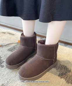 ブーツ | ムートンレディース ショートボア 防寒 暖かい 防風 裏起毛 軽量 冬 雪 カジュアル スノー痛くない 歩きやすい ファー