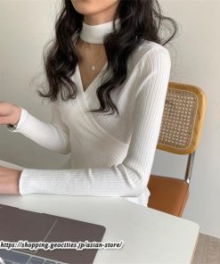ニット・セーター | カットソー ニット レディース リブニット 長袖 秋冬 春 トップス スリム ストレッチ インナー 無地 長袖ニット 長袖カットソー プルオーバー 通学通勤 着痩せ