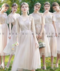 大人 | パーティードレス ドレス 結婚式 ミモレ丈 フォーマル ワンピース レース 袖あり 同窓会 謝恩会 二次会 綺麗 成人式 披露宴 スカート