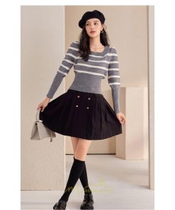 ニット・セーター | 長袖 ニット セーター Tシャツ レディース トップス 秋新作 ママ 人気 秋コーデ 激安 ボーダー柄 オシャレ 韓国風 可愛い キレイめ エレガント 上品 2022新作