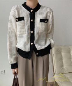 カーディガン | 2022秋冬ニットショート丈 レディース フロントボタン 羽織り ポケット アウター ニット セーター 大人 20代40代 やさしい 通学通勤 長袖