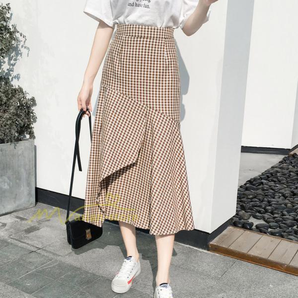 スカート | フレア ロング春物 レディース 春夏 スカート黒 ボトムス 春夏秋 新作 カジュアル 通勤通学 チェック柄 Aライン着やせ 20代30代40代