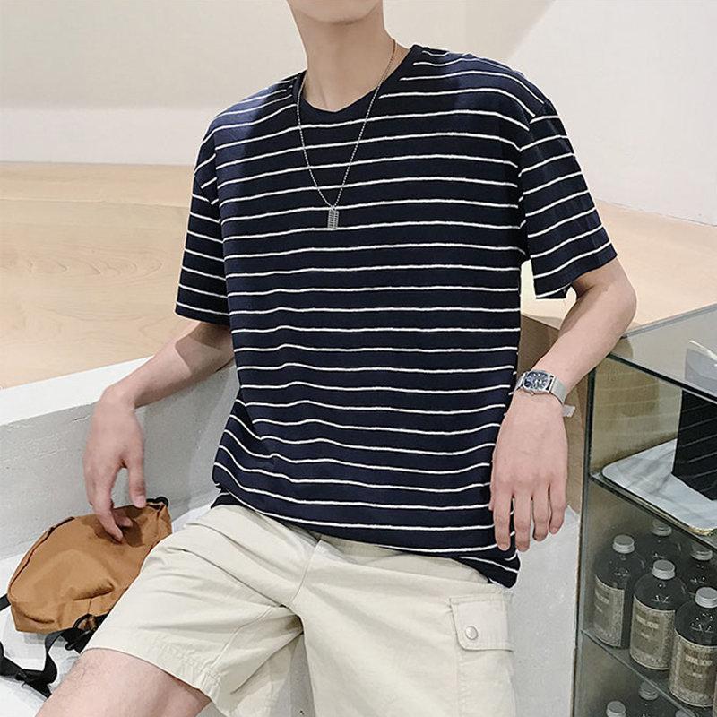 Tシャツ | カットソー メンズ 半袖 ボーダー メンズトップス 新作 夏服 サマークルーネック カジュアル 大きいサイズ 20代 40代 シンプル 30代