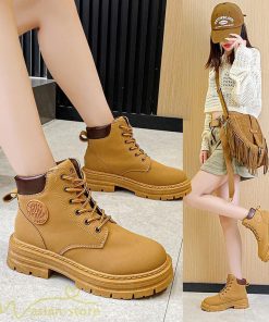 ショートブーツ | レディース ブーティー 太ヒール ブーツ ショートヒール カジュアル レースアップ 歩きやすい コスプレ靴 編み上げブーツ 厚底 ローヒール靴