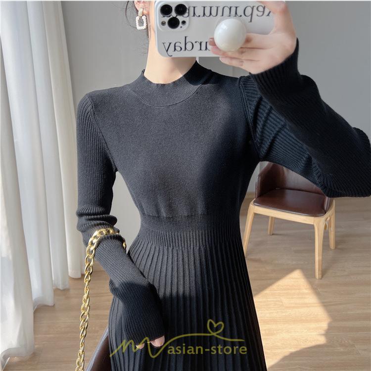 ニットワンピース | ワンピース 秋 秋服 レディース ニット ロングワンピース ロング 長袖 冬 冬服 可愛い フェミニン 20代30代40代50代 上品 送料無料 エレガント 高級感