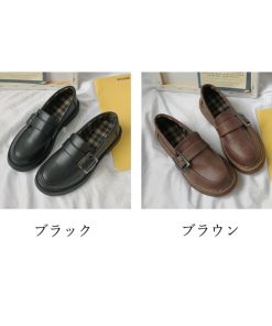 ショートブーツ | 疲れない ローファーシューズ レディース 韓国風 厚底 シンプル 可愛い 履きやすい ローヒール