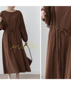 マキシ | 長袖ワンピース ワンピース レディース 秋物 羽織り カーディガン ロングワンピ ミモレ丈 4way 大人 上品感 無地 30代40代 リボン パフスリーブ 二次会