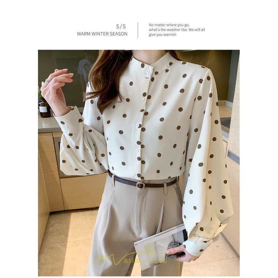 シャツ・ブラウス | シャス ブラウス 春夏 秋 シフォン レディース 長袖 フォーマル オフィス 入学式 入園式 ドット柄 外出 お出かけ ビジネス 20代30代40代50代 通勤 OL
