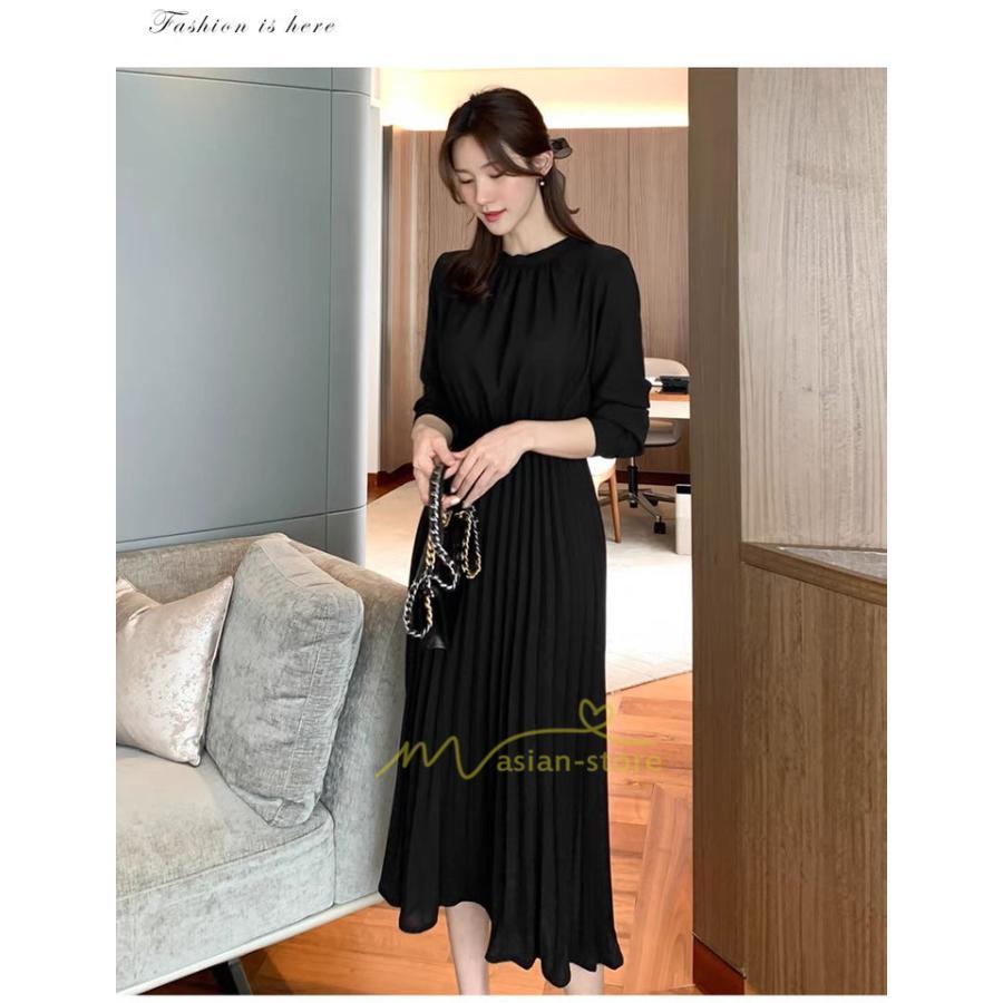 マキシ | ワンピース レデイース ロング丈 長袖 プリーツ ベルト付き 春夏 おしゃれ きれいめ 通勤 二次会 大人 20代 着痩せ 秋新作 30代 40代 エレガント カジュアル