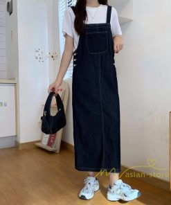 オーバーオール サロペット | レディース レディス ボトムス ジャンバースカート サロペット ロング丈 無地 20代30代40代 ワンピース デニムワンピース 体型カバー 2021 ゆったり ロング