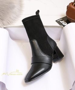 ショートブーツ | ブーツ レディース ローヒール スエード Pu 履きやすい ヒールブーツ 太めヒール ブーティ シューズ 靴 歩きやすい 秋 冬 通勤 40代 20代 通学 OL きれい 30代