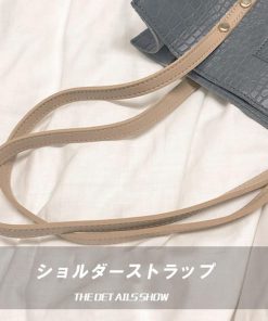 ハンドバッグ | クロコ 2way スクエアバッグ 肩かけバッグ 縦型 レディース 型押し レザーバッグ 手提げバッグ トートバッグ 縦長 A4