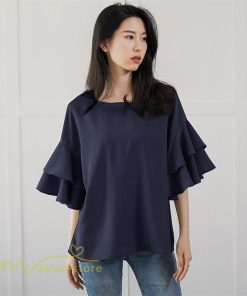 シャツ・ブラウス | ブラウス レディース  6色 きれいめ 40代 春秋 上品 無地 ブラウス 半袖 ゆったり オシャレ 韓国風 通勤 30代 50代 大人 カジュアル お出かけ 着痩せ 夏物