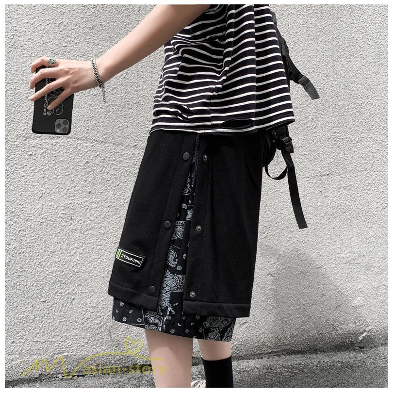 ハーフパンツ ショート | ハーフパンツ メンズ ショート丈 新作 夏コーデ おしゃれ 重ね着 レイヤード風 白 黒 日常感 カジュアル 運動着 ワイドパンツ ゆったり スウェットパンツ 着回し