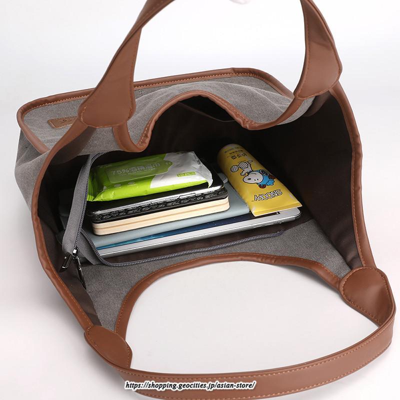 女性用バッグ | トートバッグ レディース 軽い キャンバス 帆布 肩掛け おしゃれ 大容量 軽量 通勤 通学 お出かけ カジュアル 9色展開 キレイめ 大学生