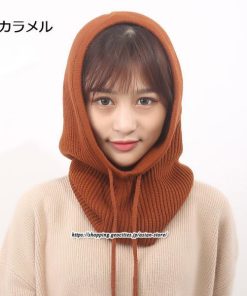 レディース | ニット帽子 ウール帽子 ウール混紡 フード ネックウォーマー ニットキャップ スキー帽子 耳カバー 男女兼用 冬 2022新作 あったか 防寒対策