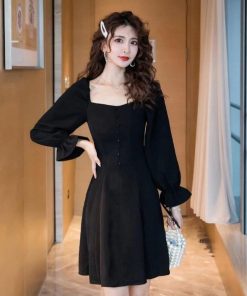 ワンピース | スクエアネック レディース黒