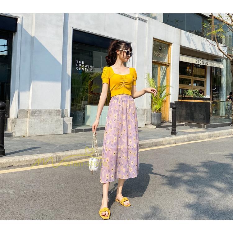 スカート | レディース シフォン フレア マキシ ロングウエストゴム マキシ花柄 ゆったり 20代30代40代50代 通勤通学 普通着 お出かけ お呼ばれ