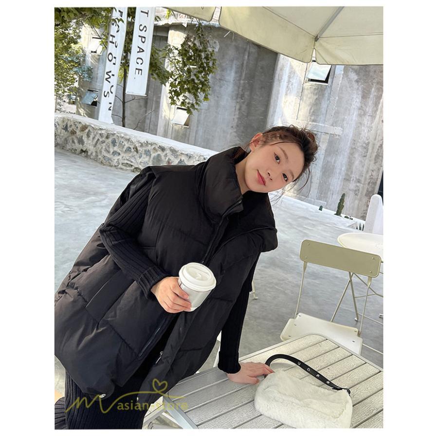 ベスト | ダウンレディース 無地 スタンドネック 中綿きれいめ シンプル 大きいサイズ ノースリーブ 韓国風 20代 50代 秋冬コーデ 40代 30代 大きいサイズ