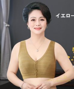 トップス | ブラジャー 前開き フロントボタン ノンワイヤー ノンワイヤーブ ナイトブラ ソフトブラ レディース インナー 無地 肌着 ギフト 下着 着脱簡単 母親 婦人