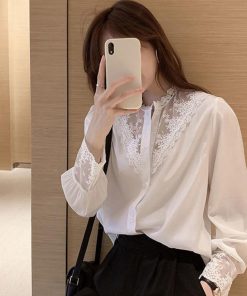 シャツ・ブラウス | レディース 長袖 シャツ シャツ カットソー 大人セレブ おしゃれ韓国ファッション 春秋新作 刺繍 トップス レースブラウス ブラウス