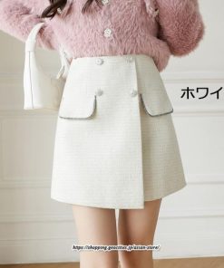 スカート | ミニレディース Aライン タイト ショート丈 キュロットラシャ 暖か カジュアル お出かけ 韓国風 2022秋冬 着回し 通勤 新作