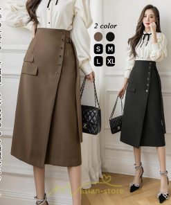 スカート | レディース ボトムス ロング丈 ミモレ丈 Aライン 楽チン 大人 きれいめ 20代 30代 40代 通勤 脚長効果 OL オシャレ 上品 ビジネス オフィス
