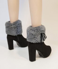 ショートブーツ | ファーブーツ ブーティー 太ヒール 韓国