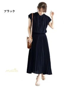 送料無料セール | 夏ワンピース プリーツワンピース 半袖 揺れる 大人 可愛い ロングワンピース レディース ワンピ 50代60代 パーティードレス ママワンピース 30代40代 無地