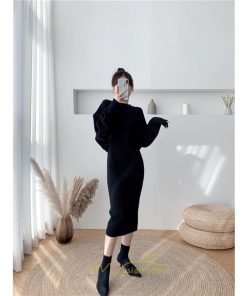 ニットワンピース | セットアップ レディース 秋冬 きれいめ ロング丈無地 20代30代40代50代 長袖 可愛い 大人 通勤 お出かけ お呼ばれ 着痩せ