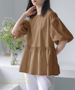 tシャツ・カットソー | Tシャツ レディース トップス サマー 半袖 無地 ゆったり ゆったり 可愛い フェイク 春物 夏服 カットソー 20代30代40代 ブラウス 薄手 体型カバー シンプル