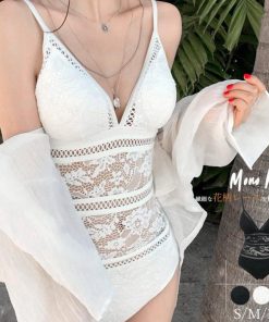 ビキニ | 水着ワンピース 花柄レース 体型カバー 水着 モノキニ 大人 水着 透かし レディース ワンピース セクシー
