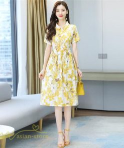ミディアム | シャツワンピース レディース ワンピース 着痩せ 花柄 膝丈 ミディアムワンピース 上品 Aラインワンピース 春 夏新作 フリーサイズ サマーワンピース 通勤通学