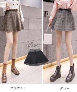 ミニスカート | Skirt ボトムス レディース グレンチェックスカート Aライン 秋冬 フレアスカート