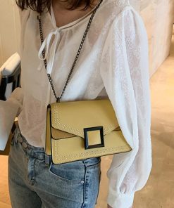 ショルダーバッグ | スクエアバッグ かばんブラック 肩掛け チェーンバッグ 斜めがけ ミニレディース 小さめ レザー 大人