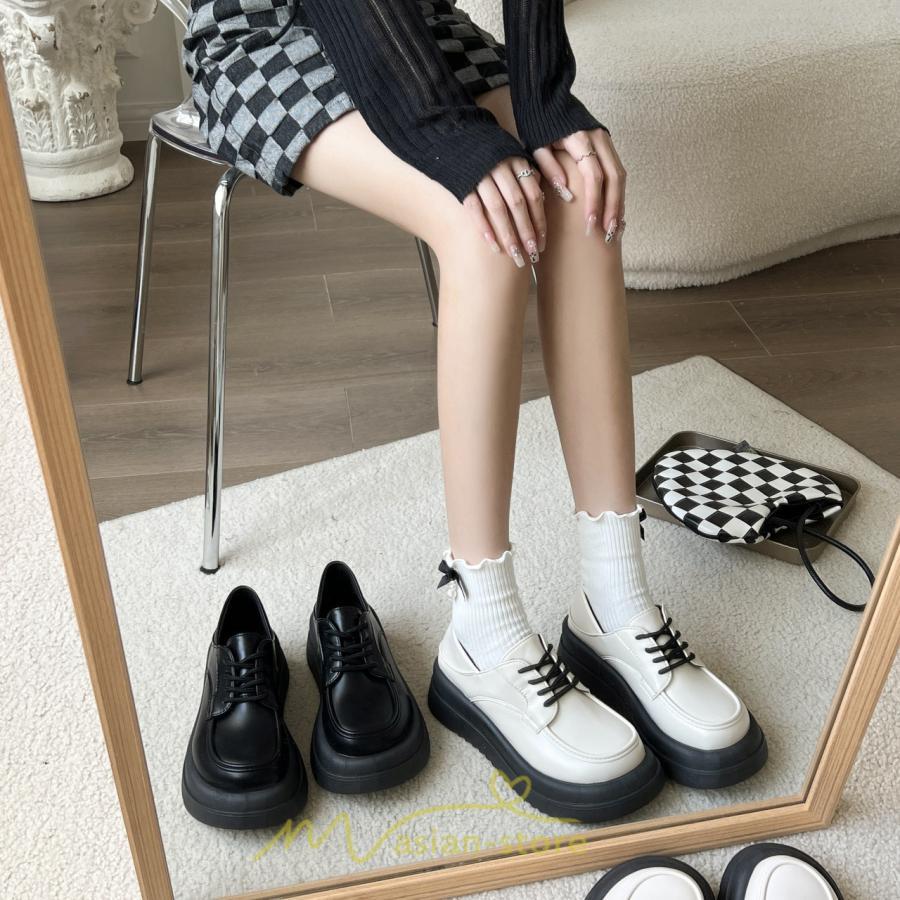 ローファー | ドレスシューズ レディース 靴 合皮 厚底靴 編み上げ 韓国風 歩きやすい 学生靴 通勤 通学 パンプス 春 夏 秋 発表会 入学 卒業 卒園 冬 入園