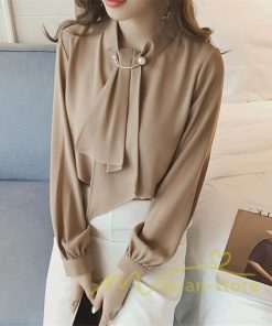 在庫ある | 長袖ブラウス レディース 秋物 シャツレディース ブラウスシャツ オフィス シフォンブラウス 30代40代50代 リボン OL 白ブラウス トップス フリル 4色