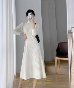 ニットワンピース | レディース 冬 きれいめ ニットフレア ロング おしゃれ タートルネック 秋冬 送料無料 通勤 可愛い おしゃれ デート 20代30代40代50代