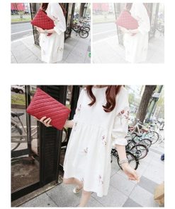 マタニティ | ワンピース 五分袖 授乳服 2type Aラインワンピース ギャザー 刺繍 可愛い 妊婦 妊娠 大人 産前産後 膝上丈ワンピース ヨコファスナー ママ